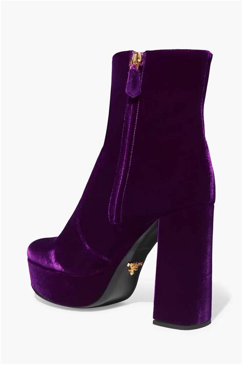 prada flat rubber sole platform velvet knee high boot|Prada ankle boots.